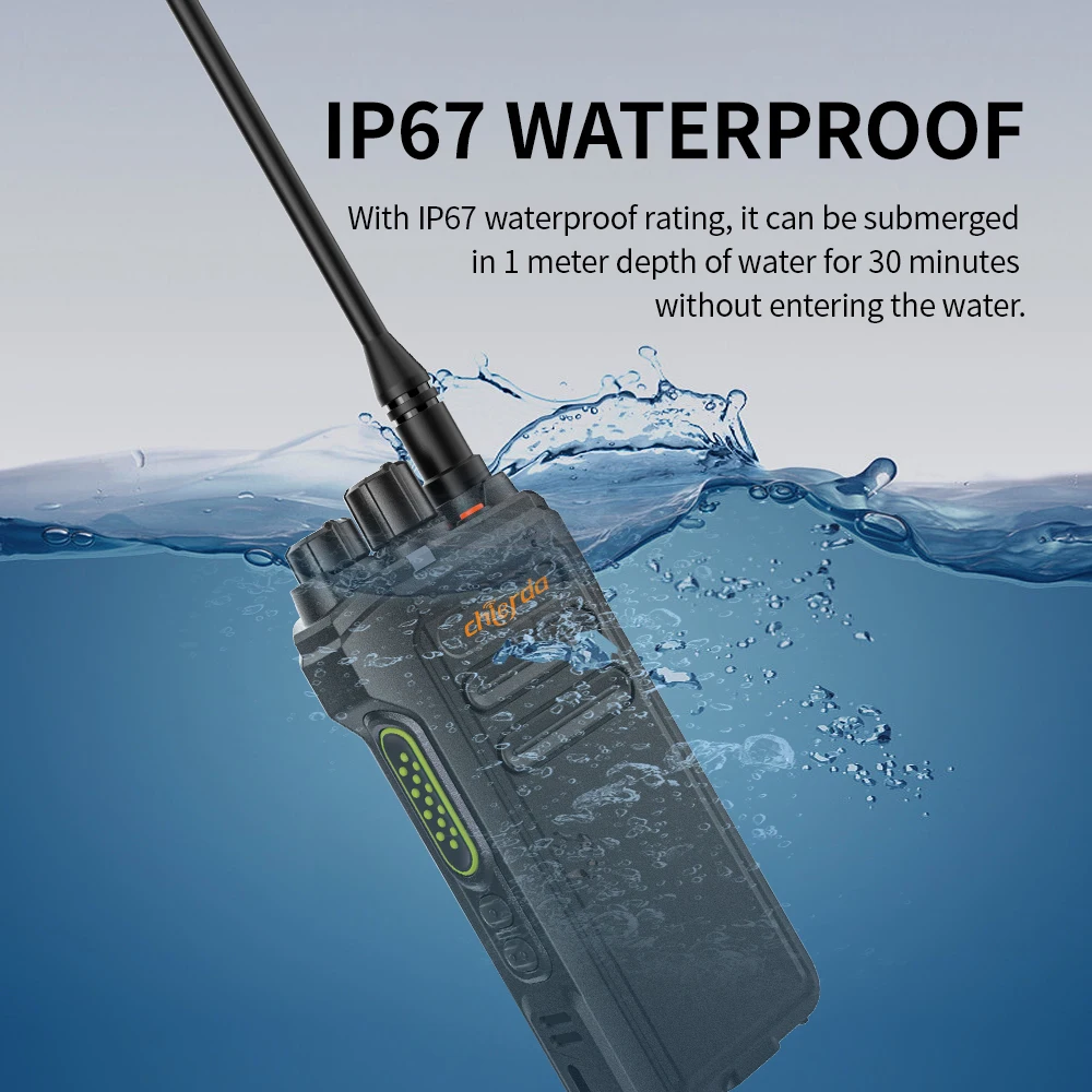 Chierda 10w Analog TC368 Handheld Ai Noise Reduction Radio Vox IP67 Waterproof Walkie Talkies Long Range