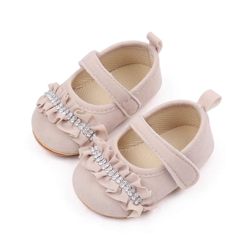 Rhinestone Design Soft TPR Outsole Prewalker Baby Girl Shoes Baby Walking Shoes for Girls details