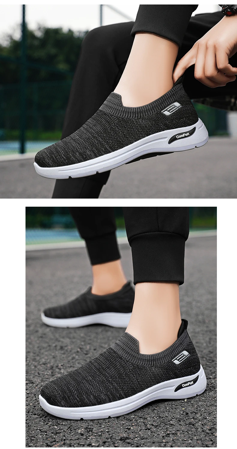 S-13 Men's Breathable Running Shoes Net Surface Casual Slip-on Outdoor ...