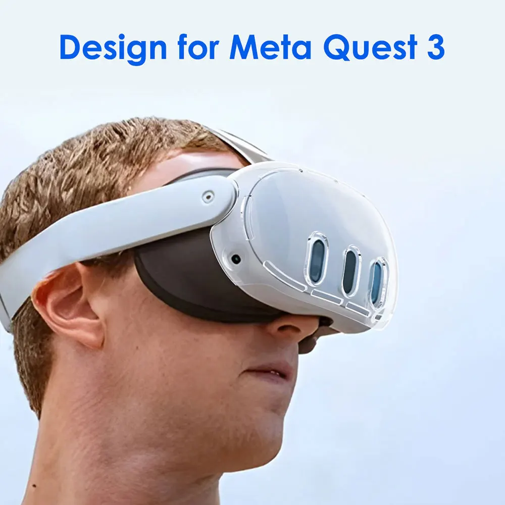 Transparent Clear Tpu Case Back Cover Silicone Soft Drop Proof For Meta Quest 3 Headset Headband details