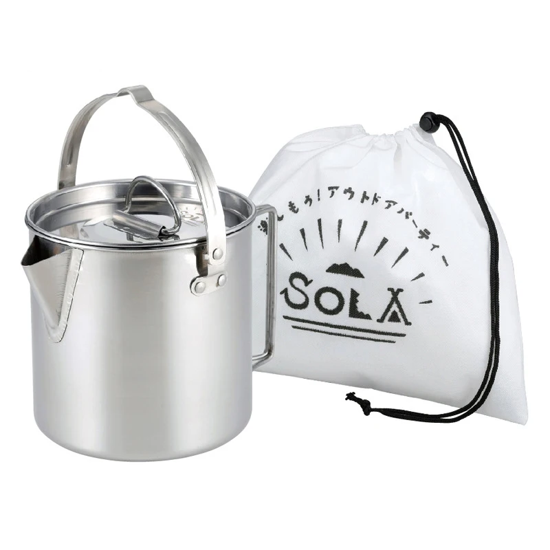Camping Kettle Outdoor Camping Portable Hanging Kettle Tourist Kettle 1.2L  Pot Teapot Picnic Pot Cooker Camping Supplies