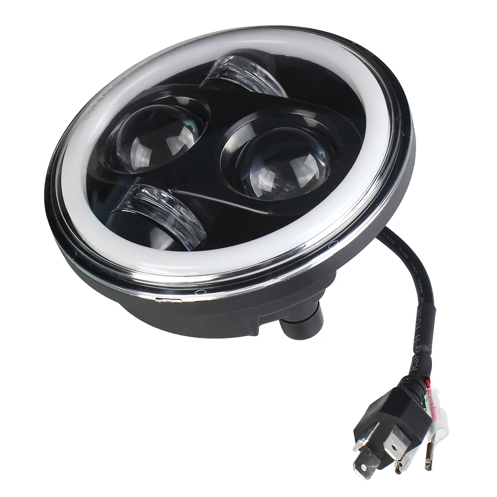 Round LED Headlight 90mm - High Beam for SUV & Motorcycle