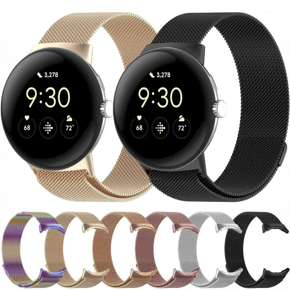 product milanese loop strap for google pixel watch 2 magnetic bracelet wristband correa stainless steel metal band smart watch bands-3
