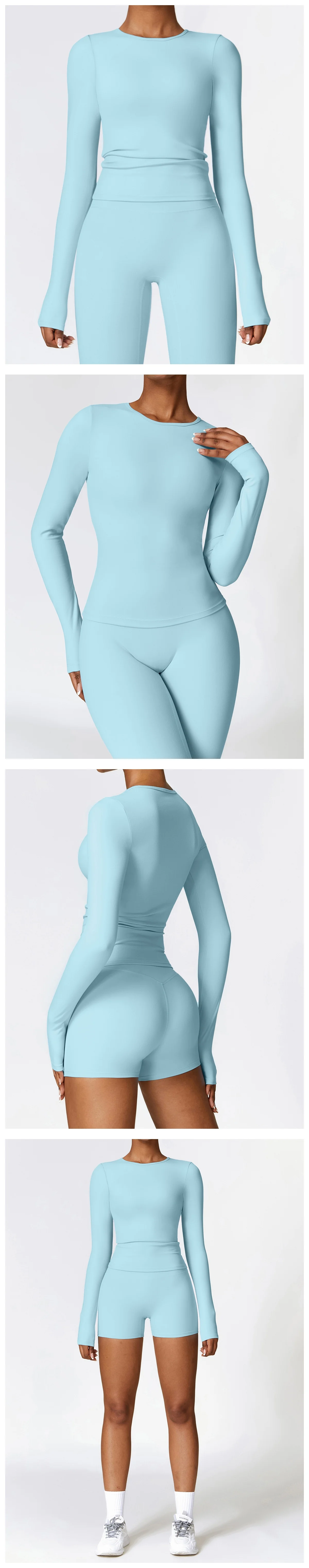 product wholesale fitness workout clothing sets for women gym outfit high waist yoga set yoga clothes plus size active wear long sleeve-61