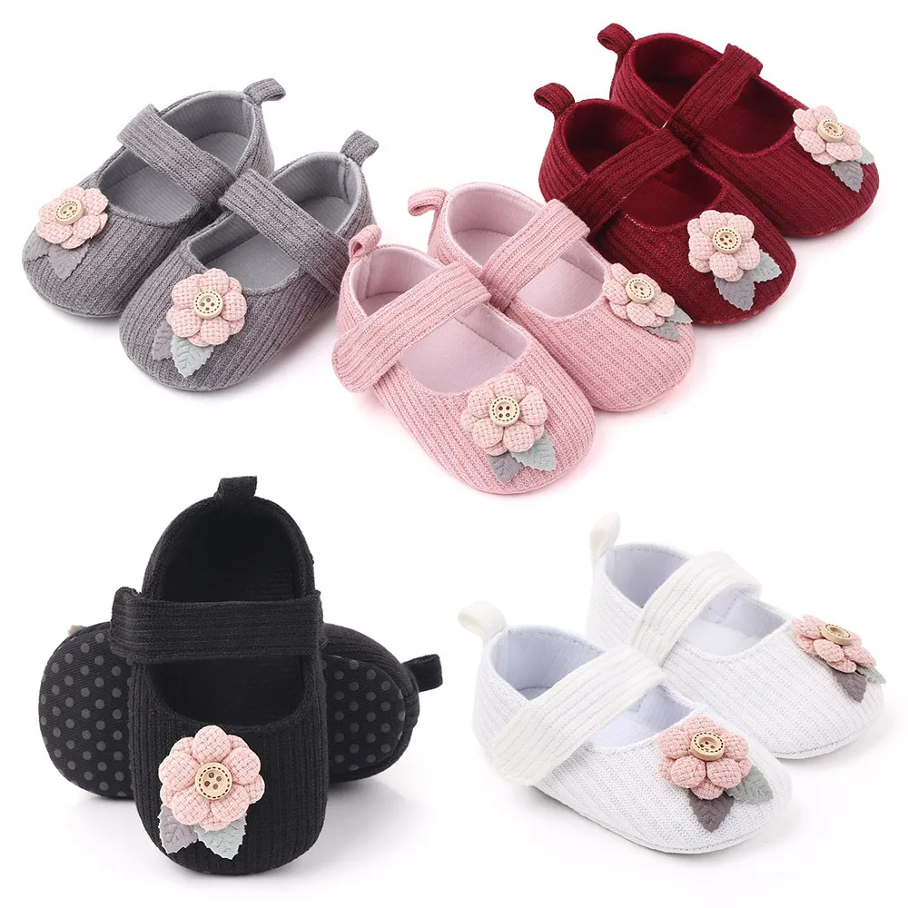 New Design Baby Shoes Girl Crochet Flower Soft Sole Infant Toddler Shoes Newborn Walking Shoes  in Bulk 2025