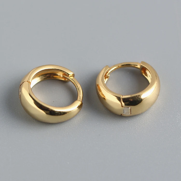 Latest Design 925 Sterling Silver 18k Gold Plated Chunky Hoops Women Small Thick Hoop Earrings Gold - Buy Dainty Gold Plated 925 Sterling Silver ...