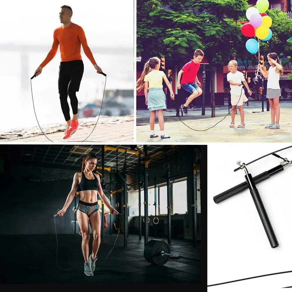 odm adjustable steel wire aluminum alloy durable 3m rope speed jump rope for home  gym fitness-5