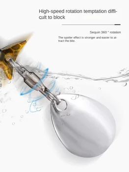 Cheery Skimming Shark Whirlwind Bait Bionic Bass Lures Big-Mouth Iron Plate Far-Cast Sequin Vib Metal False Bait for Bottom – Metal Jig – view 5