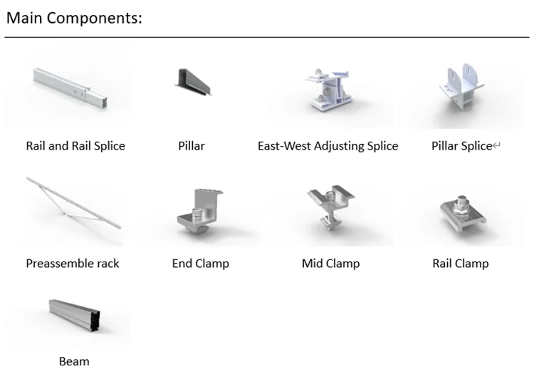 product-1-1 Aluminum Plie Pile Ground Solution Installed Solar Pv Rail Connector Module Racking Structure Support Panel