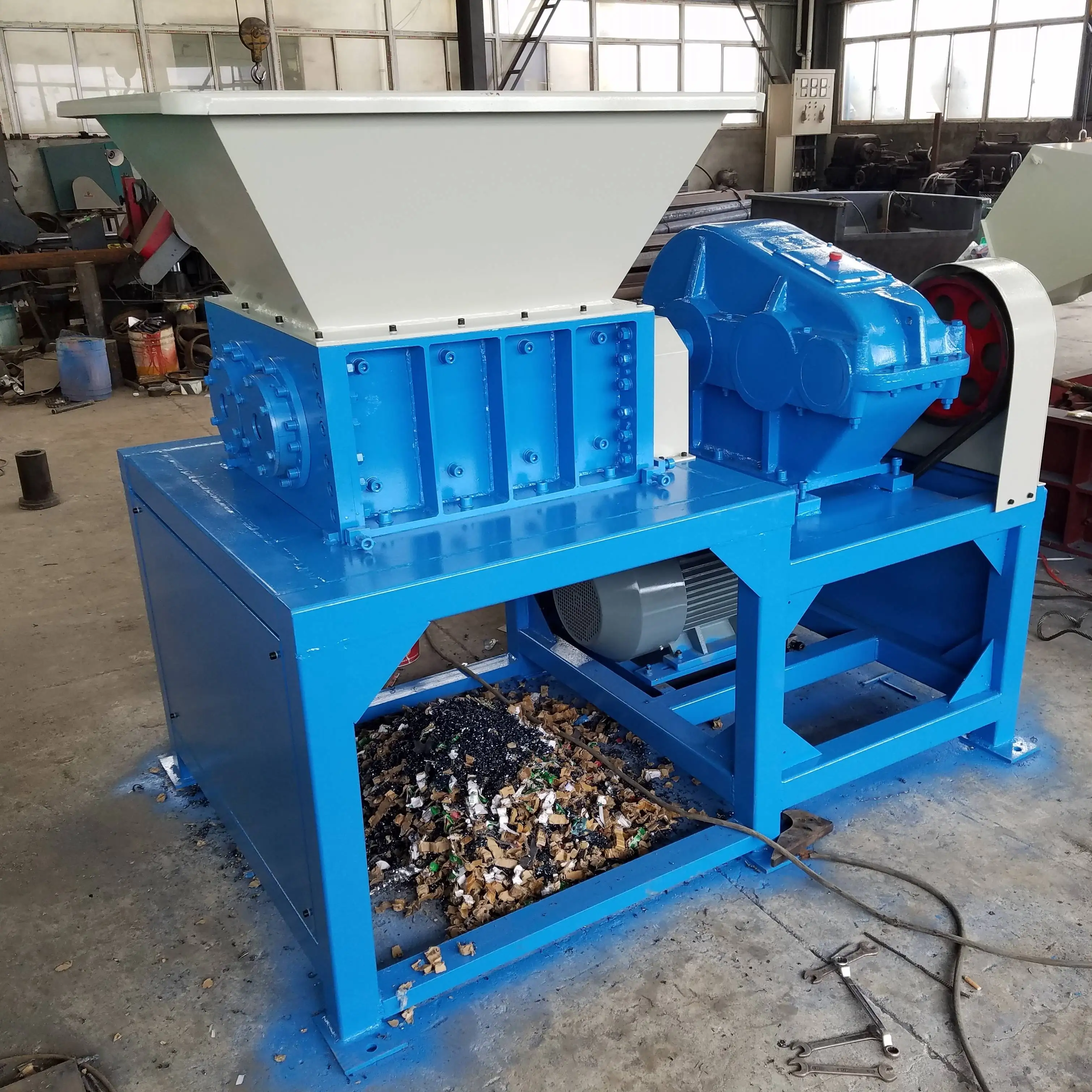 Mini Can Shredding Machine Paper Double Shaft Crusher Waste Garbage Little Plastic Recycling Industrial Steel Shredder Price