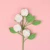 Cuatro tallos de rosas burbuja - Blancas