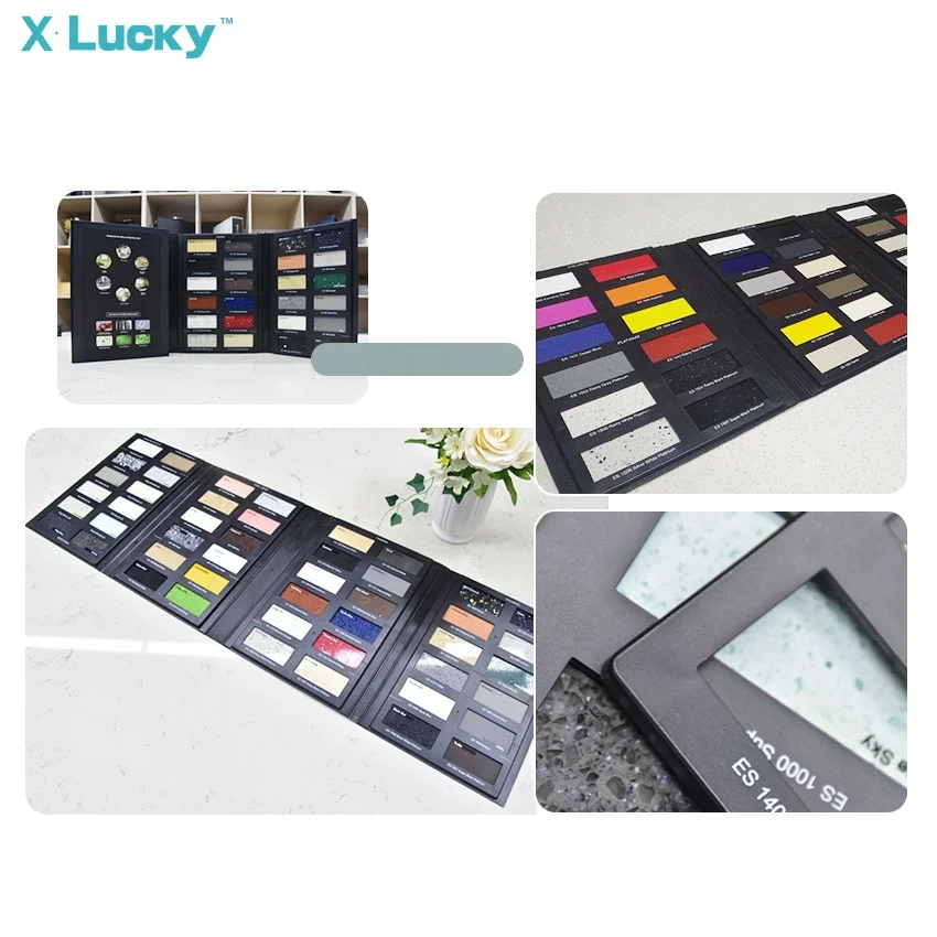 Lucky Ceramic Tiles Binder Catalog Plastic Packaging Specimen Folder Tile Sample Board Granite Marble Stone Quartz Display Book