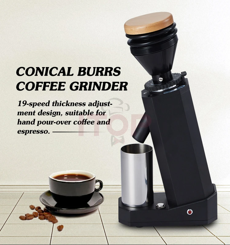 Low Speed Coffee Bean Grinder Mini Conical Steel Burr Electric Coffee