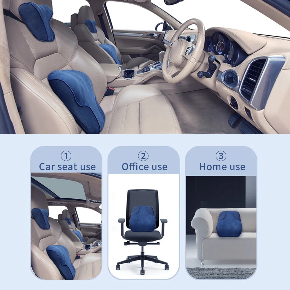 2022 Car Neck Headrest Memory Foam Pillow For Neck And Lumbar Back