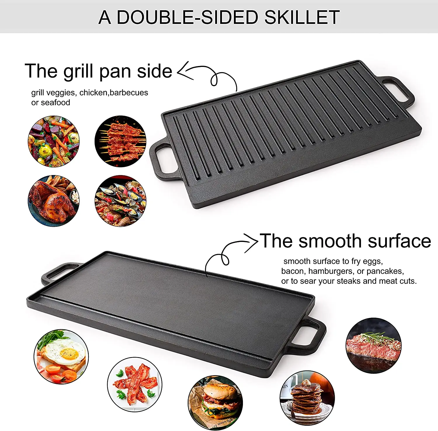 Vegetable Oil Cast Iron Bbq Reversible Grill Pan Buy Portable Bbq