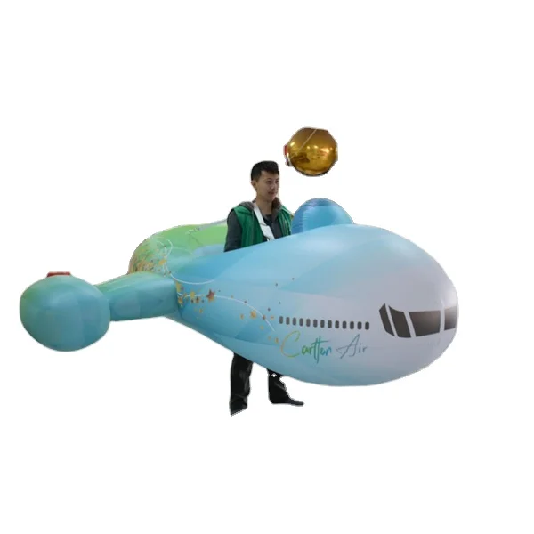 Hongyi Customized PVC Airplane Model Inflatable Floating Aircraft Balloon for Swimming Pool