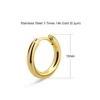 12mm Gold Stainless Steel
