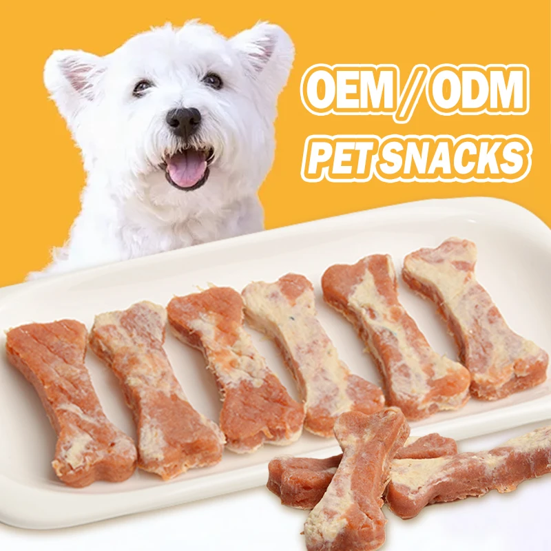 OEM Dog Snack Deep Sea Fish Series Salmon Cod Dog Treat Training Reward Salmon&Codfish Bone Chip