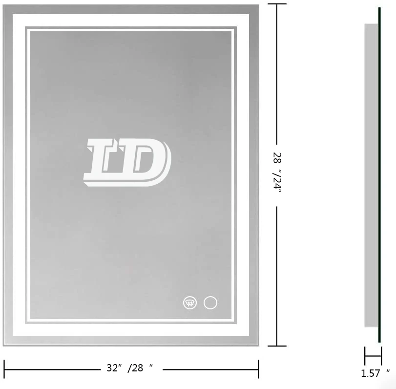 High Quality Smart Magic Touch Screen  Large Wall Mirror Modern Led  Bathroom Mirror Temp for Hotel