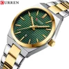 1 green dial silver gold strap