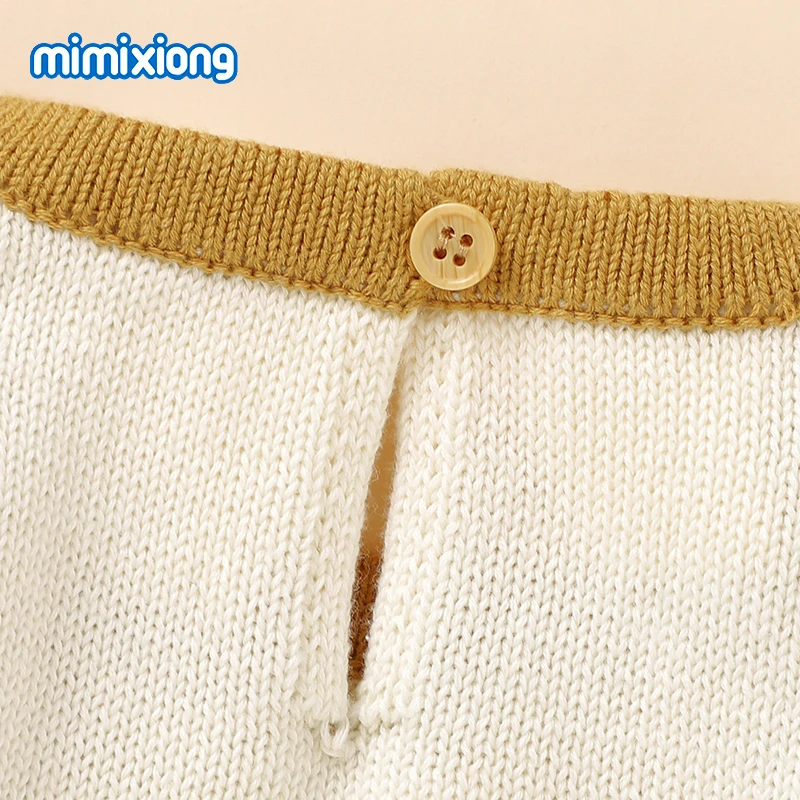 Платье для маленьких девочек Mimixiong из 100% хлопка, вязаное платье с длинным рукавом, цветочным рисунком животных и оленей, платья для маленьких девочек