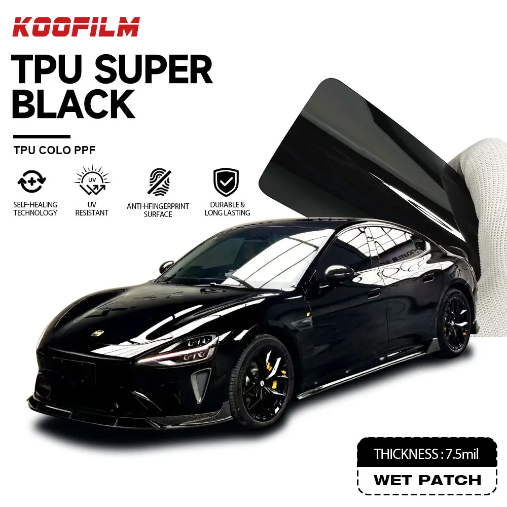 TPU Super Black Color PPF Protective Car Wraps Black Films Wrapping Car Sticker Paint Protection