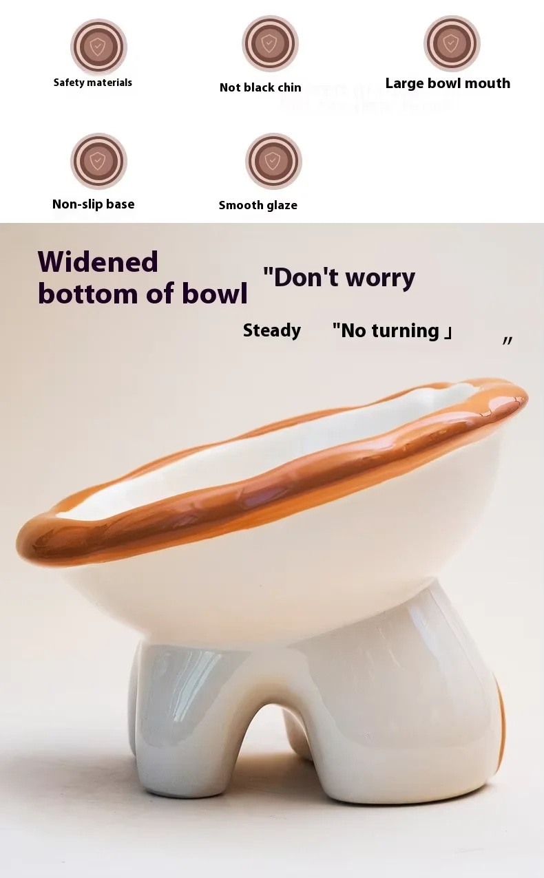 Cute Diagonal Cat Bowl Eco-Friendly Ceramic Protection Cervical Vertebra Prevents Upset for Dog Rice Cat Food Pet Supplies manufacture