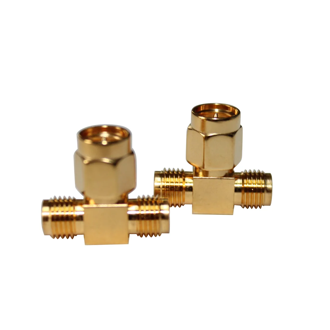 Hot Style Factory Price SMA-KJWK Adapter Gold Plated Bent SMA Female to Male to Female Connector Adapter
