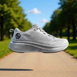 Wholesale New Fitness Running Shoes Breathable Mesh Thick Soled Silver Casual Running Shoes