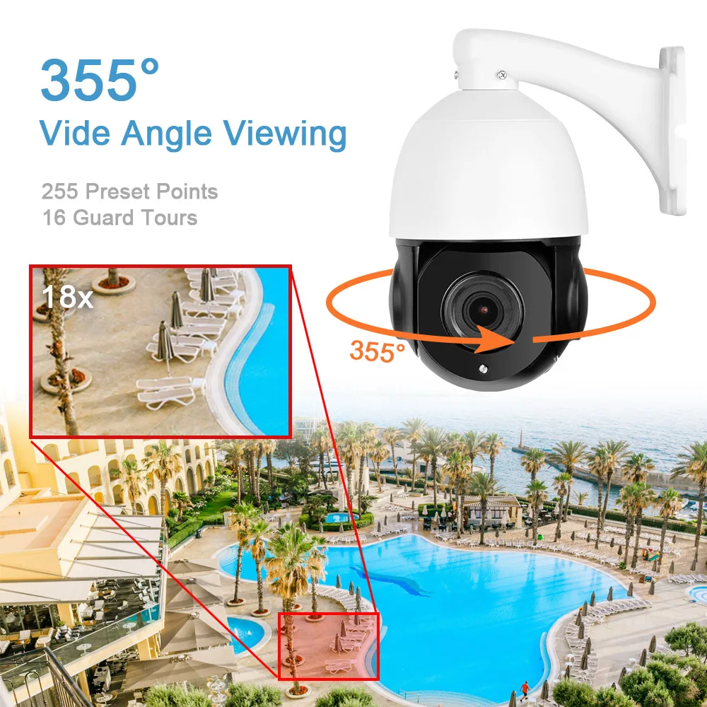 5MP 30X Zoom Wireless Security Camera Home Starlight CCTV Outdoor PTZ Ip Wifi Auto Tracking Two-Way Audio Night Vision Cloud