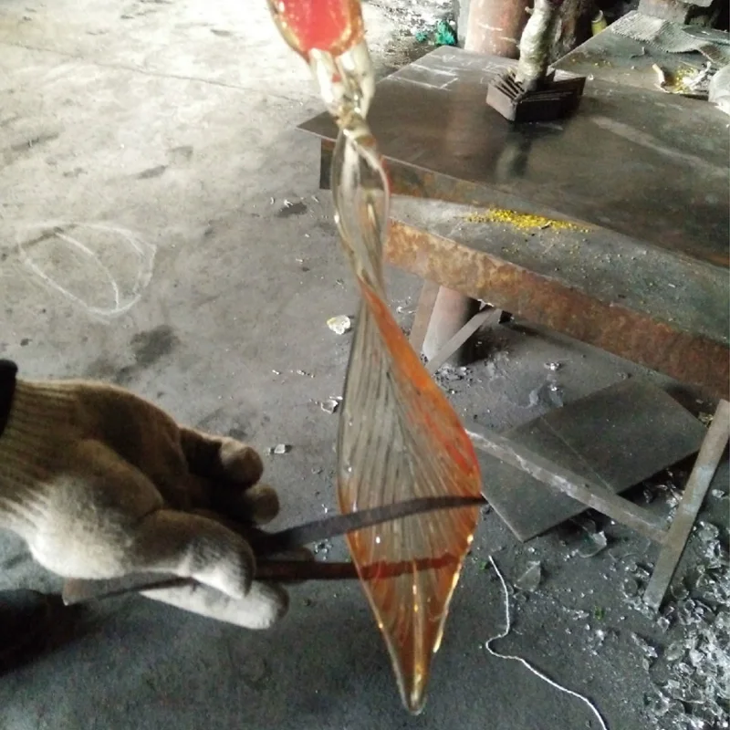 Ручной подвесной светильник из дутого стекла подвесные светильники с дизайном в виде листьев арт-декор для вестибюля отеля художественная люстра муранского освещение