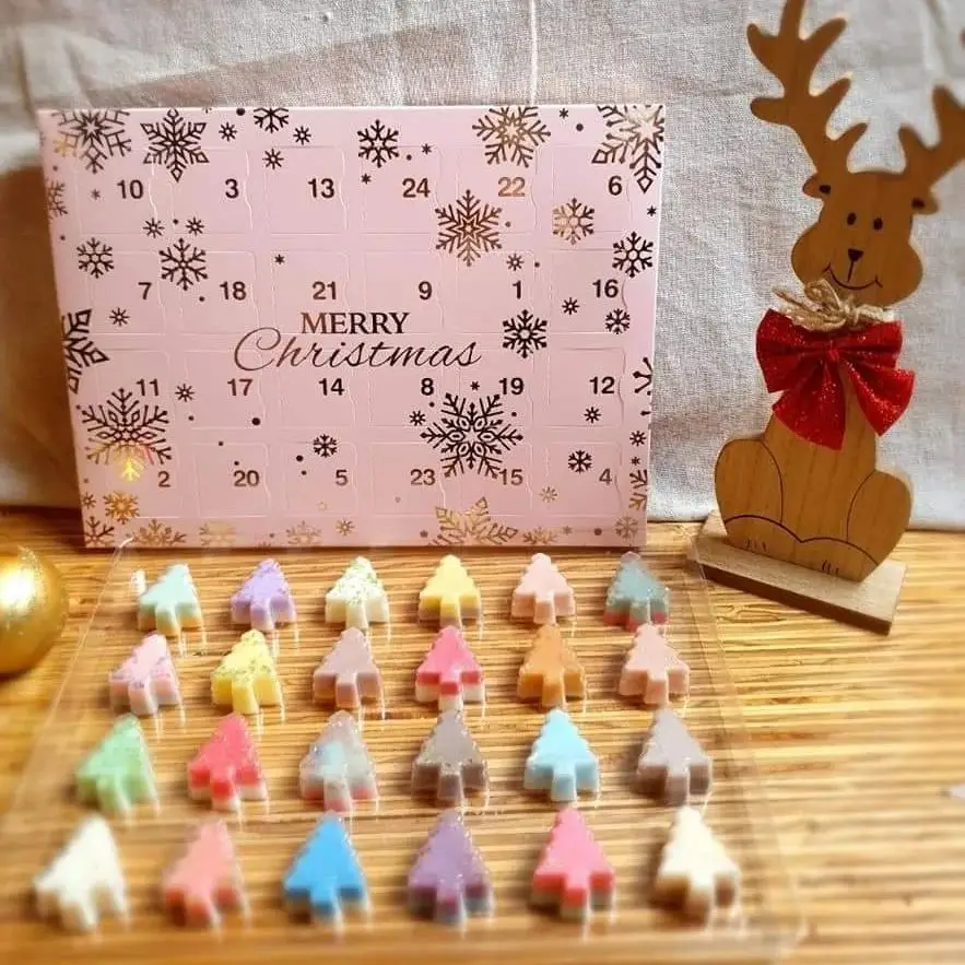 Hot Sale Custom Empty Christmas Advent Calendar Box For Bath Bomb