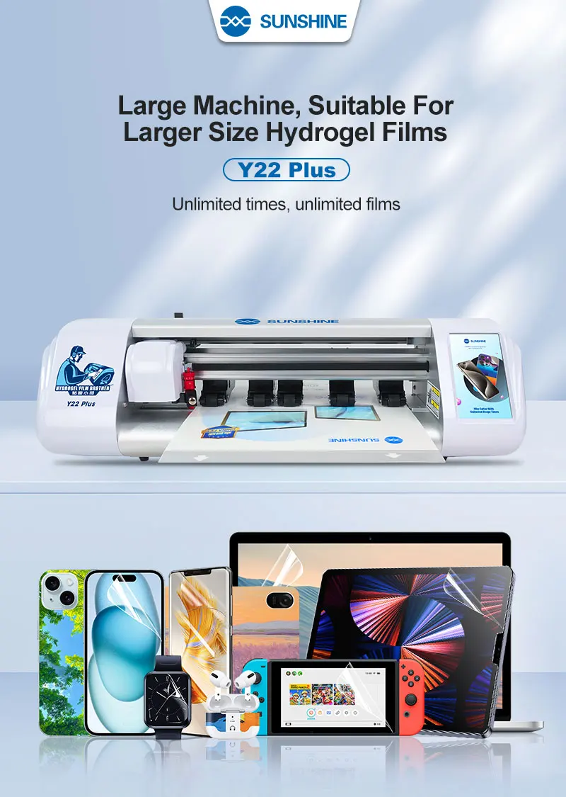 Máquina de Corte SUNSHINE Y22 PLUS de 16 Pulgadas para Películas de Hidrogel Flexible, Cortes Ilimitados, Cortadora Inteligente