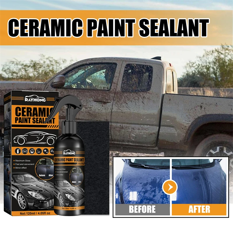 Rayhong Max Gloss Fast Mirror Effect Ceramic Paint Sealant Car Body Windscreen Headlight Rearview Mirror Ceramic Paint Spray