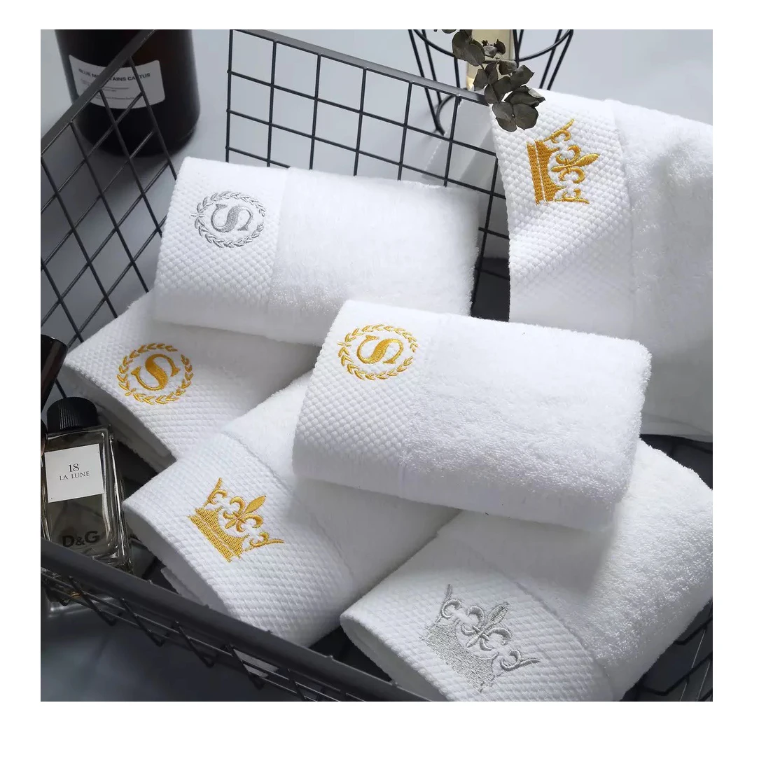 White Murah Handuk 30 50 Hotel Good Morning Handuk 100%cotton Embroidered  logo Hand Towel Custom Towel