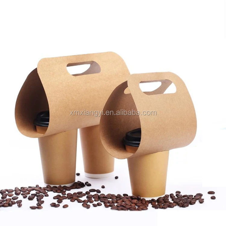 Flat Packed Assembled Multi Paper Coffee Cups Carrier Trays Holder