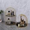 Golden birdcage set (black patterned background)
