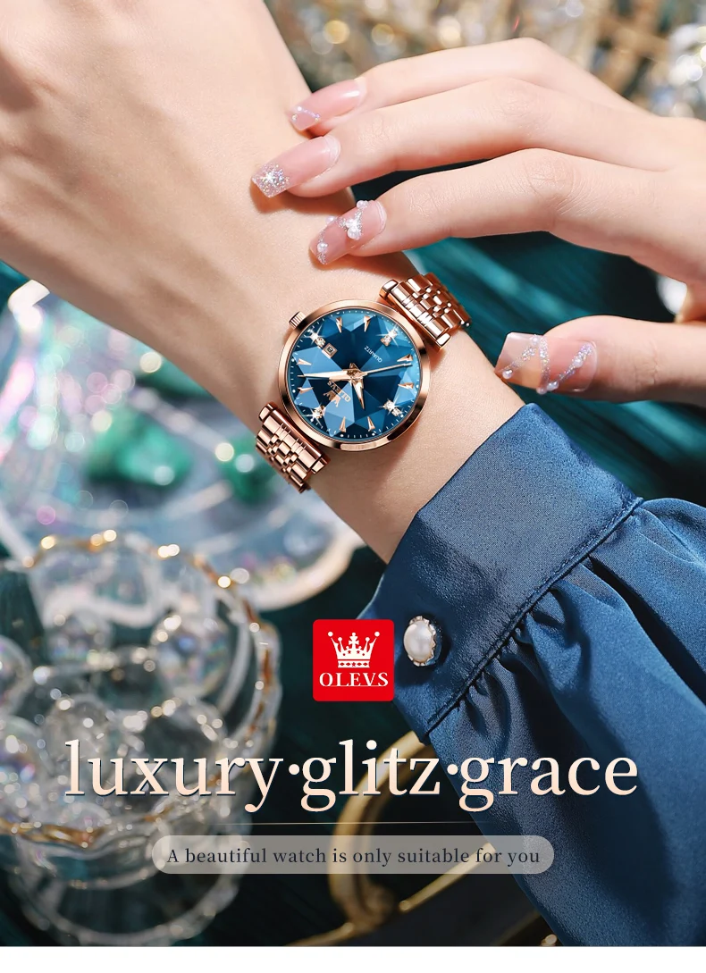 OLEVS 5536 Fashion Elegant Fancy Famous Designer Waterproof Stainless Steel Female Wrist Luxury Brand Ladies Quartz Women Watch