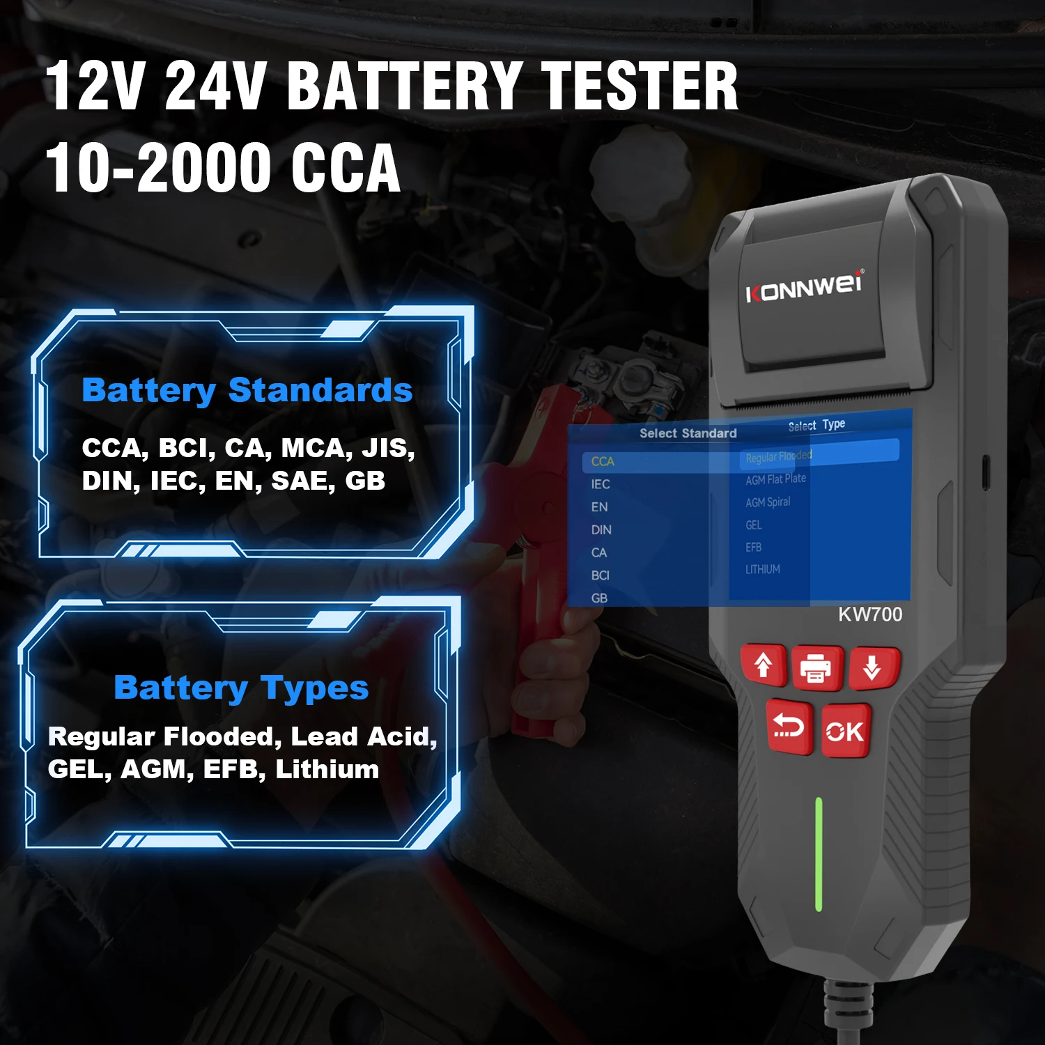 Konnwei KW700 Battery Tester