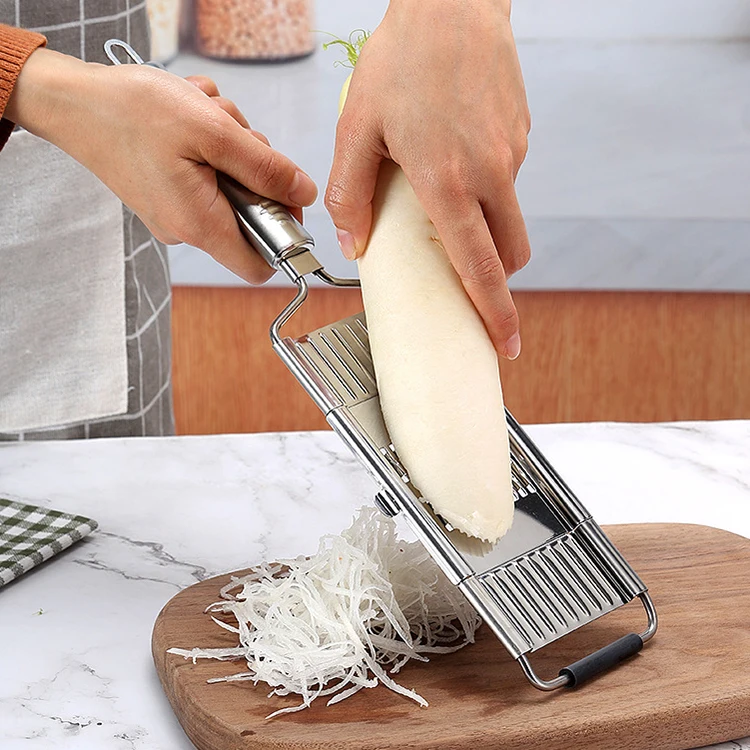 Râpe à Légumes Multifonction LECHEO - Mandoline Trancheuse 11 Pièces - Inox Blanc