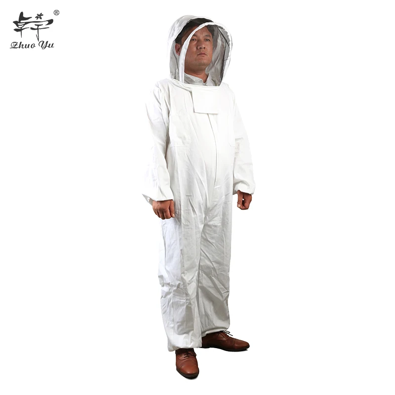 Zorue Professional Beekeeper Beekeeping Protective Veil Suit Smock Bee Hat Gloves Sleeves Full Body Set Safety Clothing