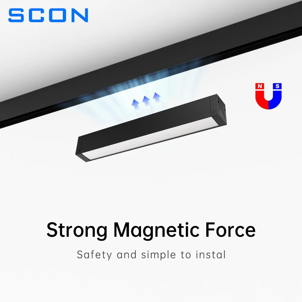 SCON Surface Mounted LED Magnetic Track Light Lamp Aluminum Modern Ceiling Lamps Indoor Rail Lighting System 7W 10W 15W 30W