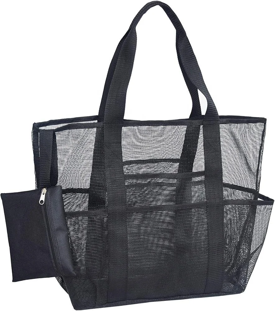 Large Mesh Beach Bag Foldable Soft Shopping Shoulder Bag Sand Toy
