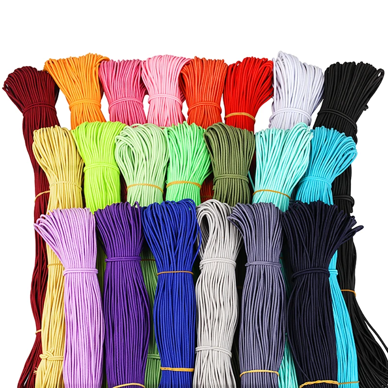 Sewing on Adjustable Length Round  Elastic Cord Rope With Customized logo and Colors for Chairs and Shoelace