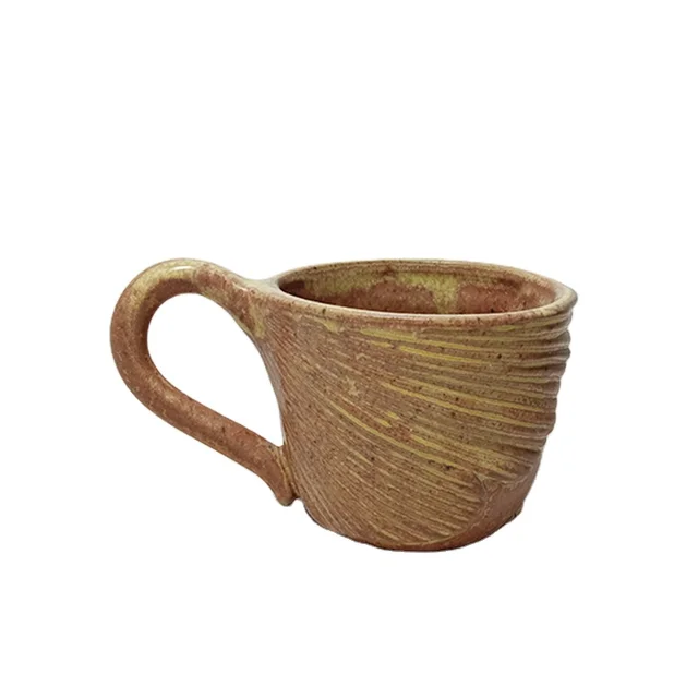 High Quality Japanese Style 12oz Cappuccino Coffee Ceramic mug Personalization Custom logo pottery cup