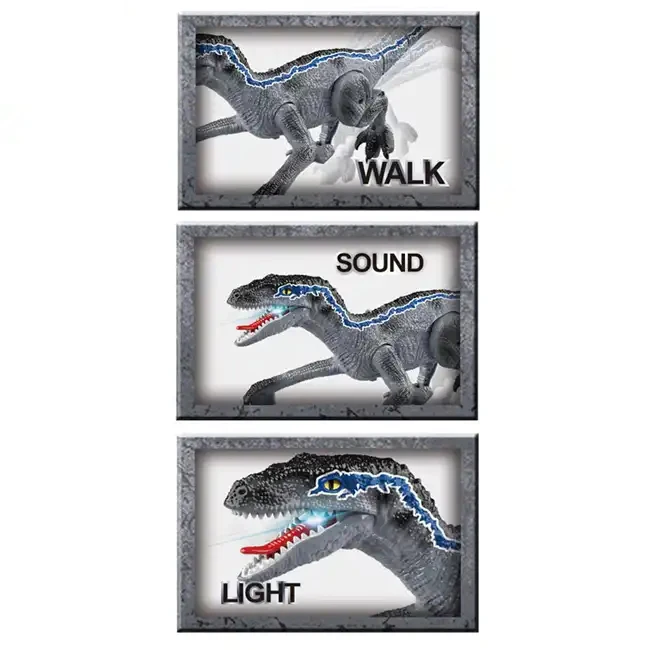 Детские игрушки, имитация пластиковой модели Велоцираптора с дистанционным управлением, ходящий светодиодный Радиоуправляемый динозавр, игрушки-роботы