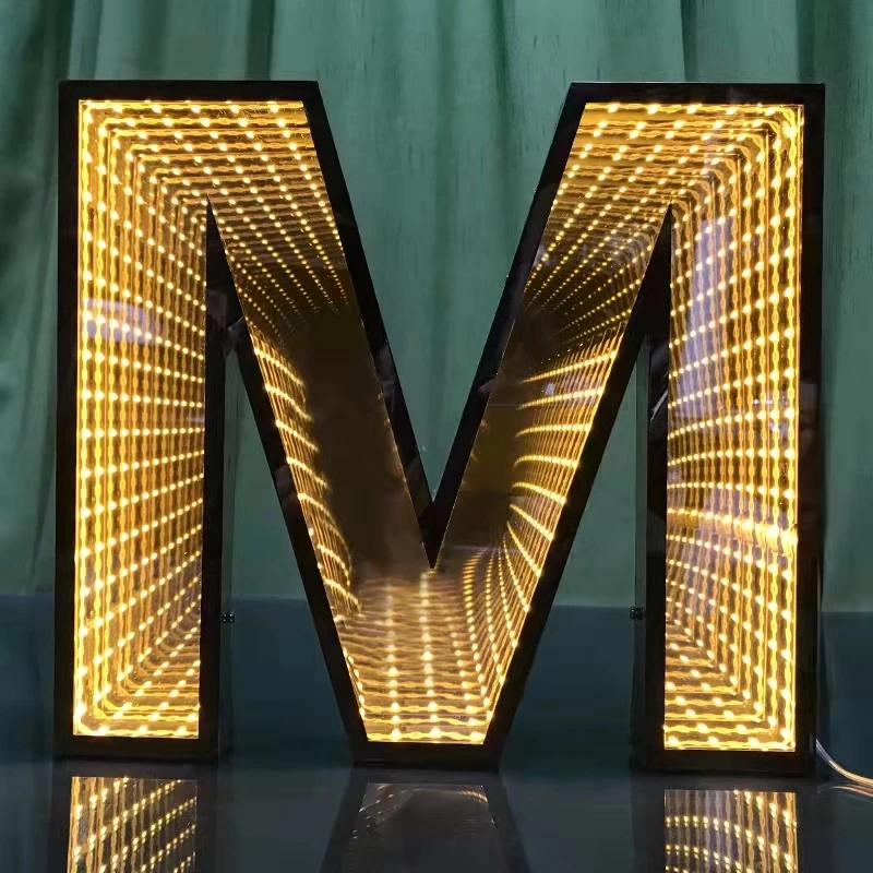product multicolor thousand layer 3d magic infinite mirror 3d custom led neon sign luminous letters-8