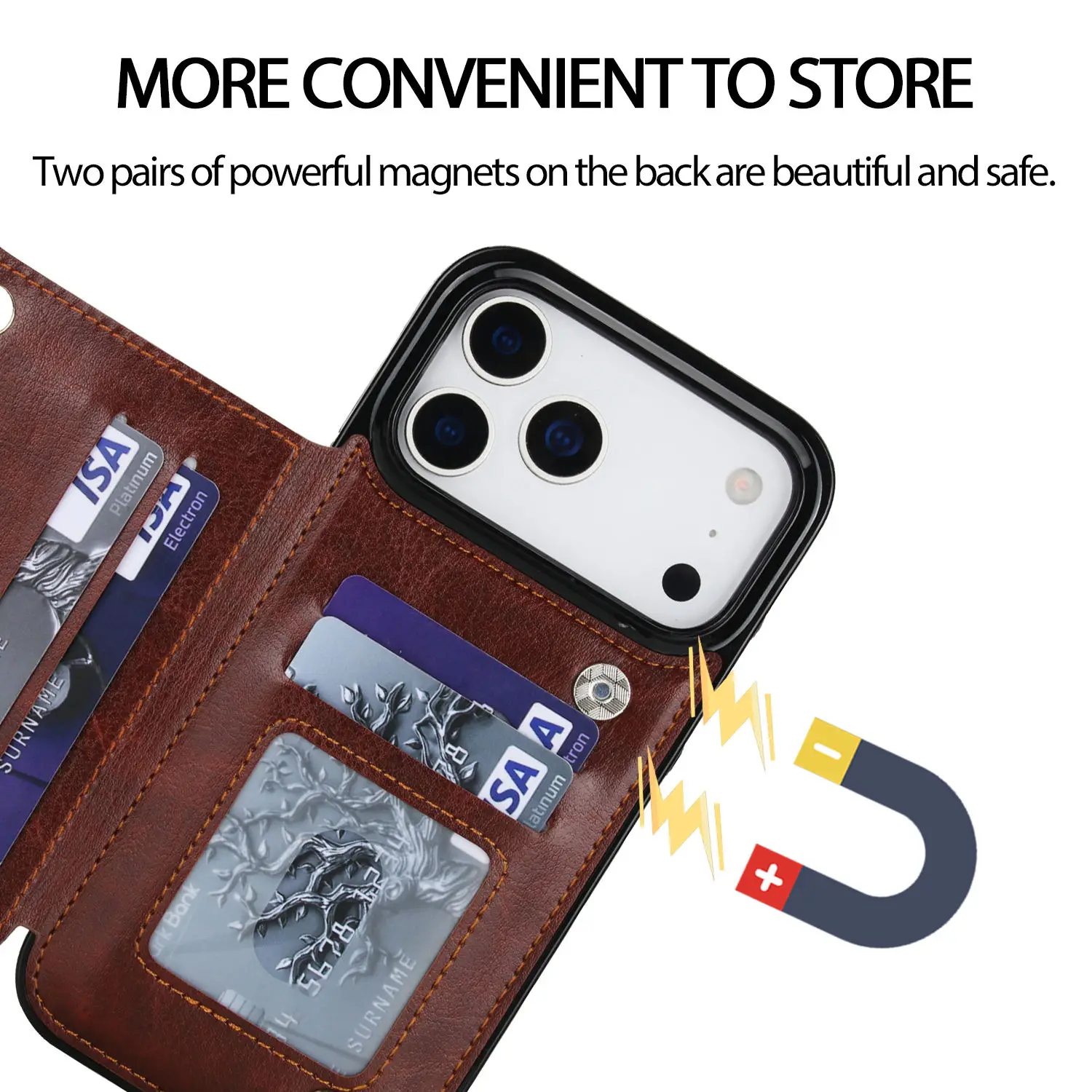 17 pro max  flip cover with 10 card slots cash pocket shockproof protective phone cover-4