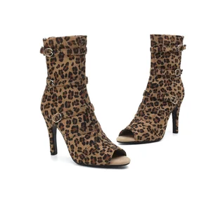 Adult Latin Dance Boots High-Heeled Soft-Soled Salsa Stage Boots Outdoor Rubber-Soled Non-Slip Jazz Dance Boots