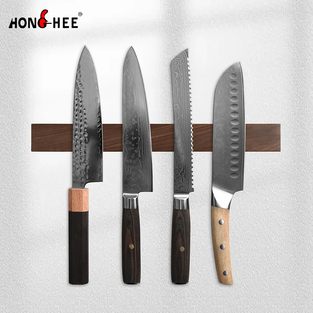 Высокое качество настенные кухонные аксессуары Орех Деревянный Нож магнитный держатель полосы Магнитный блок бар